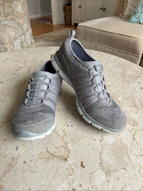 Skechers Gray Slip-On Memory Foam Sneakers